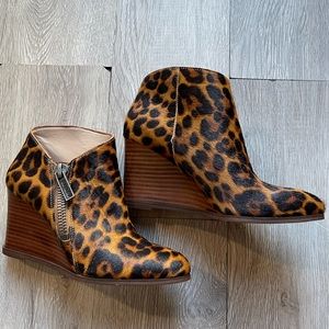 1. State Animal Print Wedge Ankle Boots